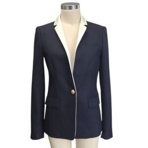 J. Crew Regent Navy Single-Breasted Workwear Blazer 2 Preppy Polished Tailored